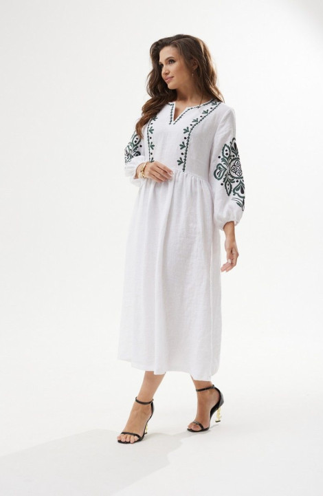 Льняное платье MALI 423-032 белый