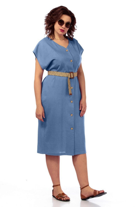 Льняное платье INVITE 4054 голубой