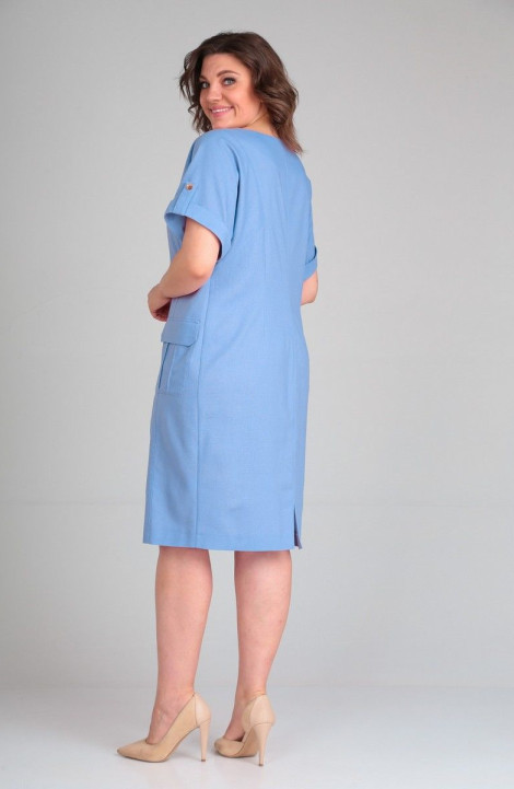 Льняное платье ELGA 01-757 голубой