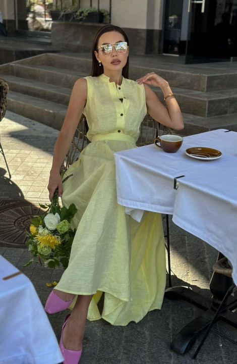 Льняное платье Pavlova 006 лимонный