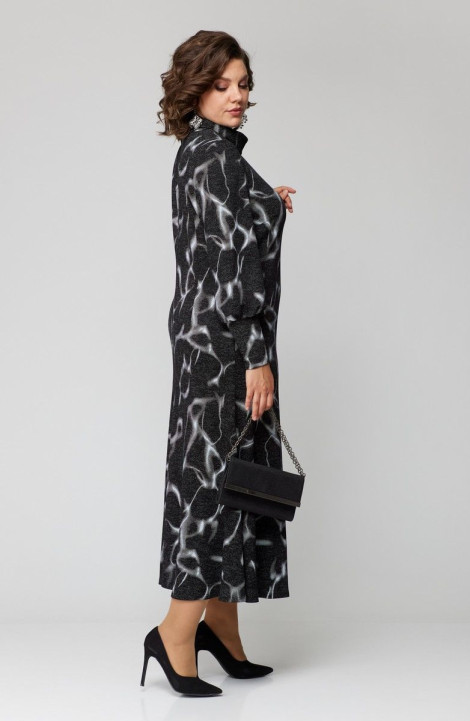 Трикотажное платье EVA GRANT 7223 черный+принт