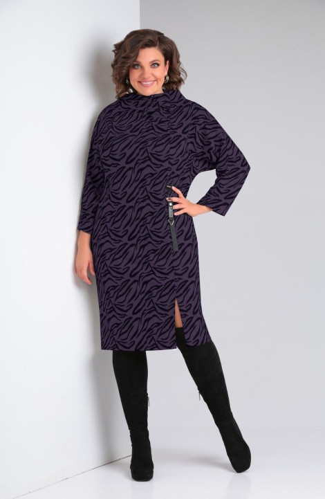 Трикотажное платье VOLNA 1315 фиолетовый