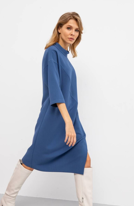 Трикотажное платье VIZANTI 9349 синий