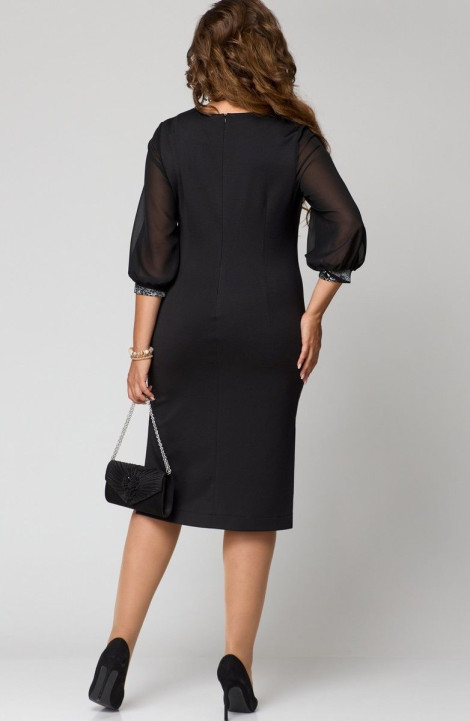Трикотажное платье EVA GRANT 7220-1 черный+серый