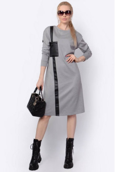 Трикотажное платье Patriciа C15030 серый меланж,черный