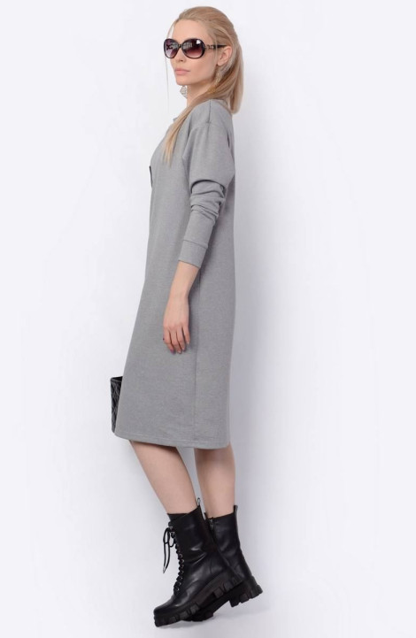 Трикотажное платье Patriciа C15030 серый меланж,черный