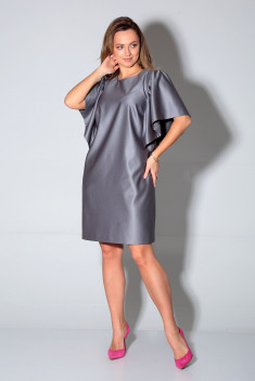 Платье Liona Style 870 серый-металлик
