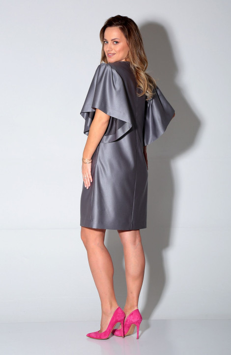 Платье Liona Style 870 серый-металлик