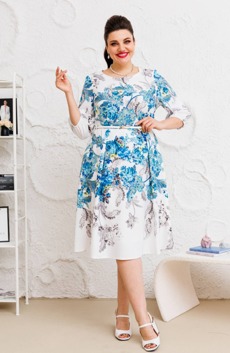Платье Romanovich Style 1-2662 белый/бирюза
