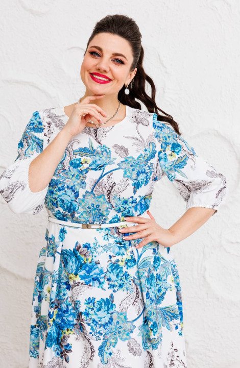 Платье Romanovich Style 1-2662 белый/бирюза