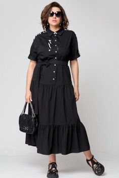 Платье EVA GRANT 7200 черный+зебра