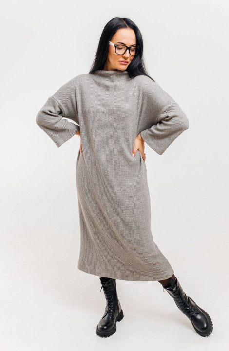 Трикотажное платье Amberа Style 1023 серый