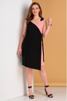 Платье Liona Style 703 розовый/черный