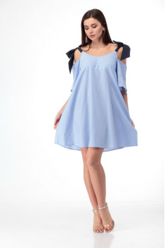 Льняное платье Anelli 867 голубой