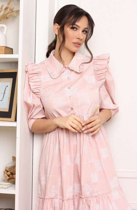 Хлопковое платье Мода Юрс 2662 розовый