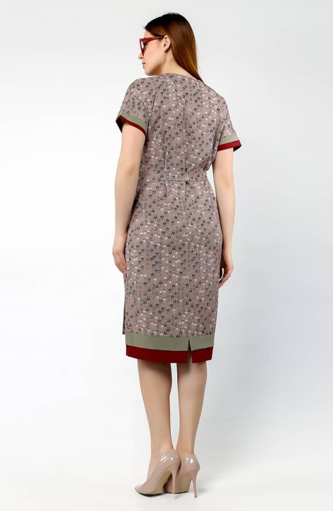 Шифоновое платье La rouge 5302 капучино-набивной