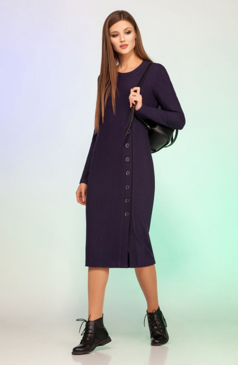 Трикотажное платье Vitol Fashion В-1000 синий