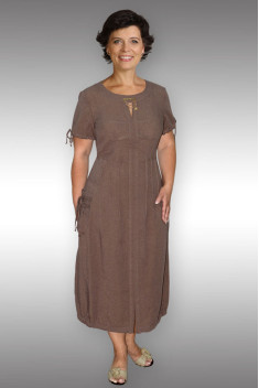 Льняное платье Таир-Гранд 6513 коричневый
