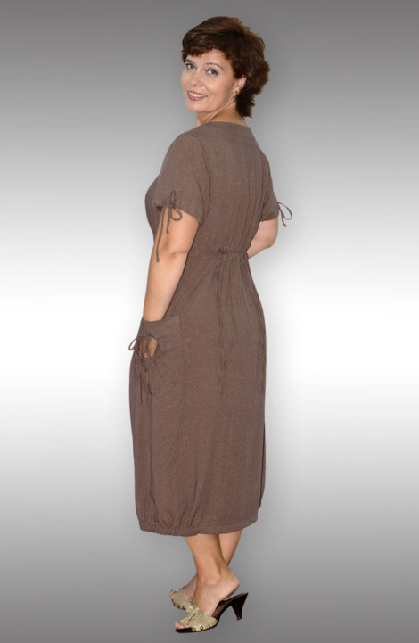 Льняное платье Таир-Гранд 6513 коричневый