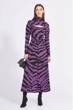 Трикотажное платье EOLA 2357 фиолет-черный