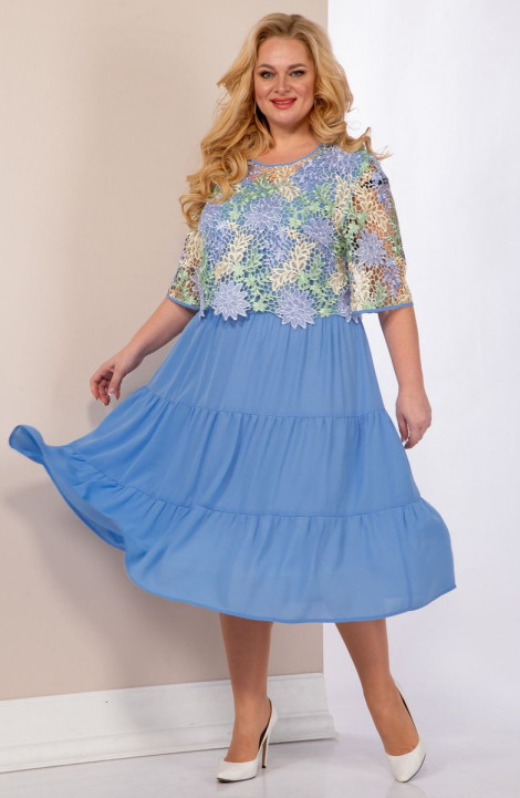 Шифоновое платье Aira Style 958 голубой