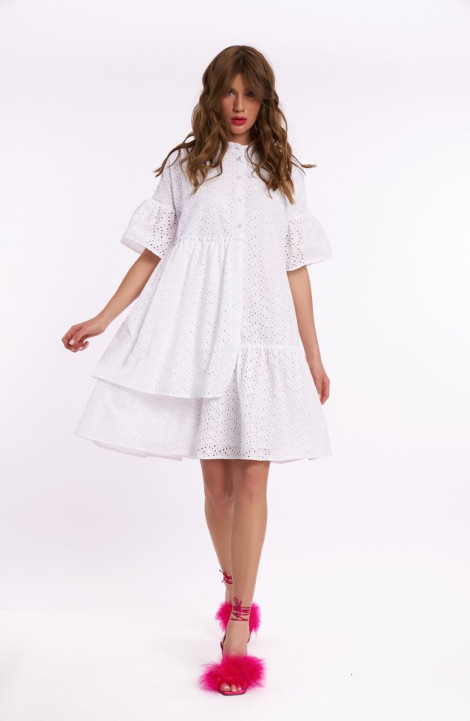 Хлопковое платье KaVaRi 1039.1 белый