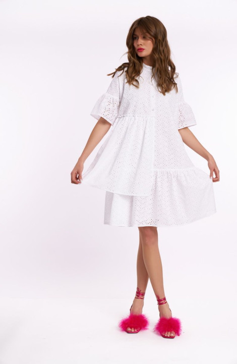 Хлопковое платье KaVaRi 1039.1 белый