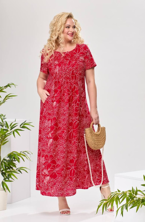 Платье Romanovich Style 1-1826 красный_цветы