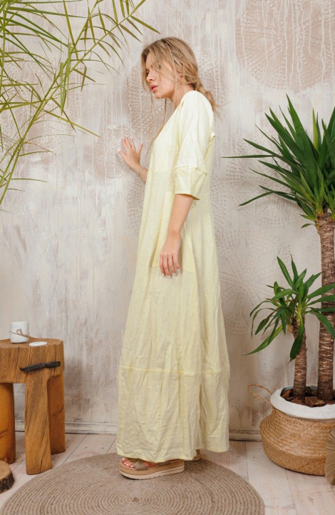 Льняное платье АМУЛЕТ 9710 желтый_лимон