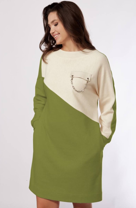 Трикотажное платье Karina deLux M-1161 зеленый