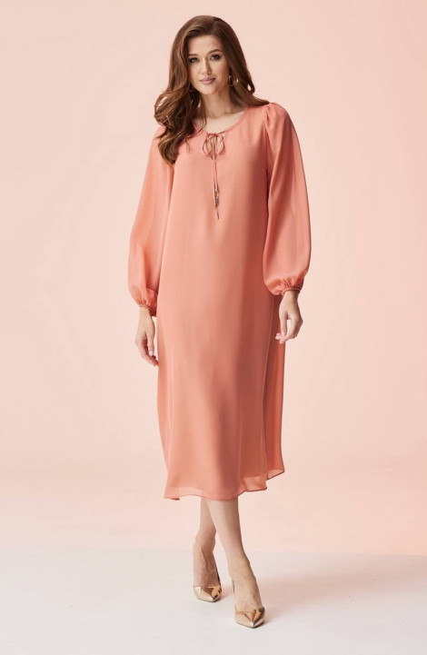 Шифоновое платье Faufilure С1490 персиковый