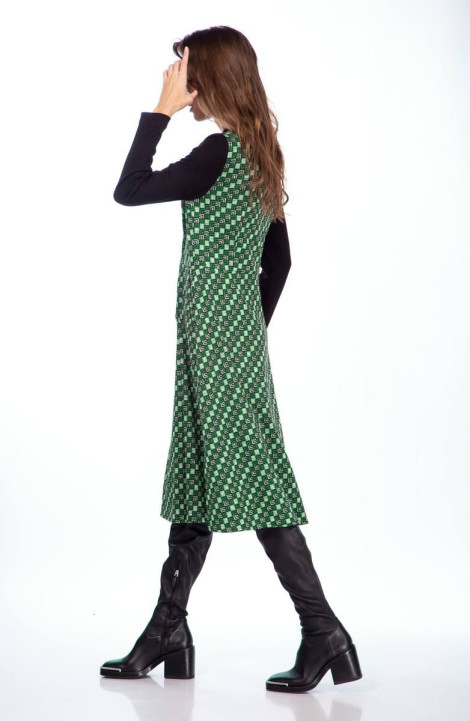 Трикотажное платье Karina deLux В-344-1 изумрудно-черный