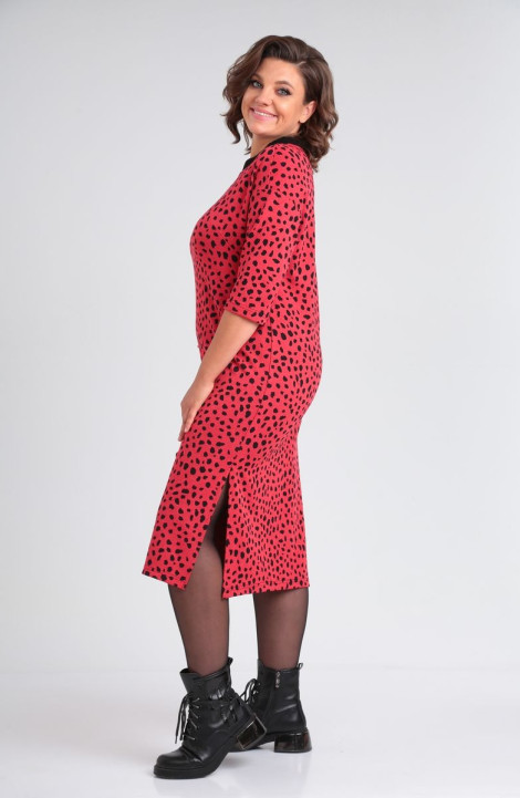 Трикотажное платье Michel chic 2141 красный-леопард