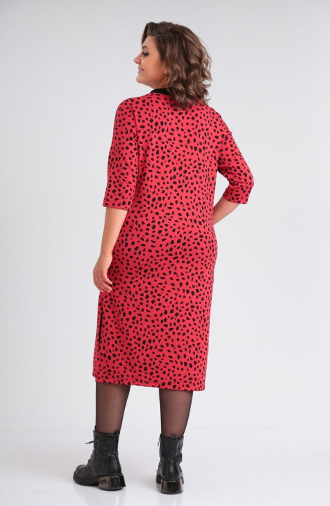 Трикотажное платье Michel chic 2141 красный-леопард