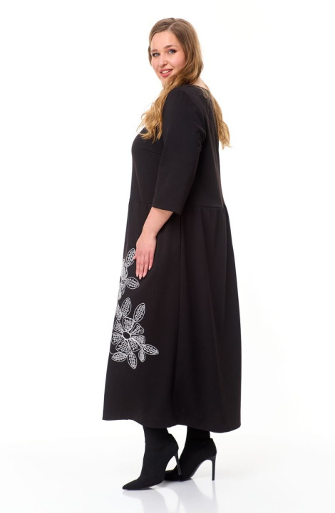 Трикотажное платье OVERYOU М128 черно-белый