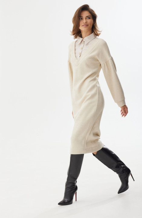 Трикотажное платье NiV NiV fashion 2471 беж