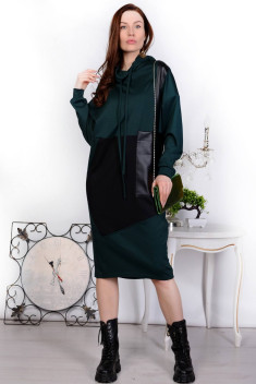 Трикотажное платье Patriciа C15060 зеленый,черный