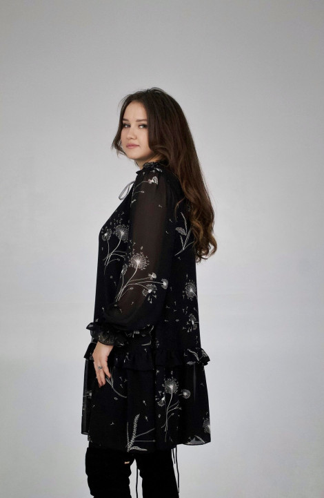 Шифоновое платье Svetlana-Style 1696 черный+цветы