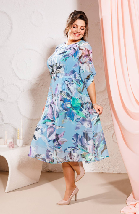 Шифоновое платье Romanovich Style 1-2636 голубой