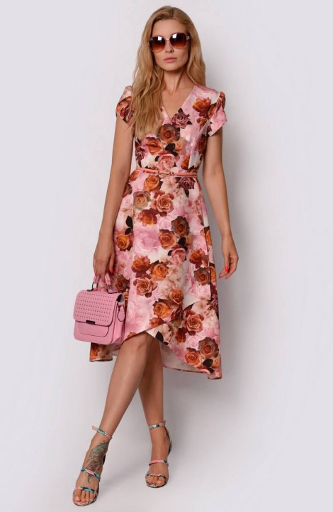 Платье Patriciа C15132 розовый,рыжий