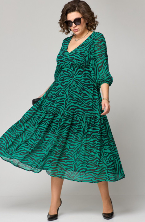 Платье EVA GRANT 7210 принт_зелень