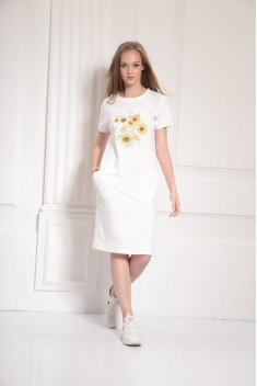 Хлопковое платье AMORI 9479 белый