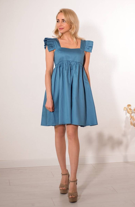 Хлопковое платье Avila 0854 темно-голубой