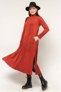 Трикотажное платье La rouge 5374 терракота