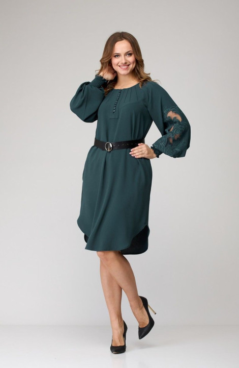 Платье SandyNa 130118 серо-зеленый