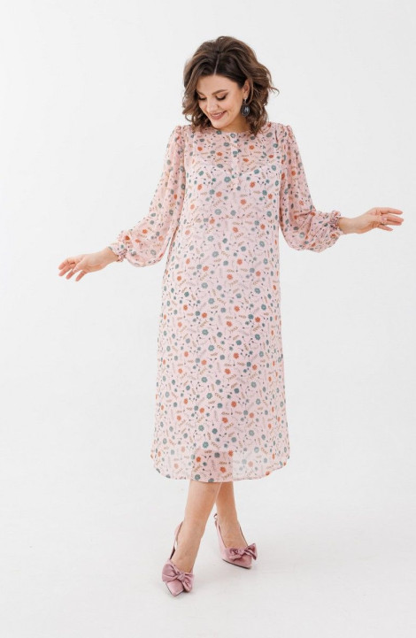 Шифоновое платье Anelli 1213 розовый