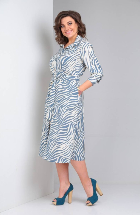 Платье LadisLine 1270 зебра/синий