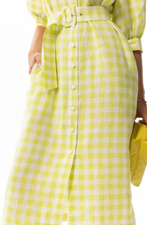 Льняное платье Golden Valley 4906 лимонный