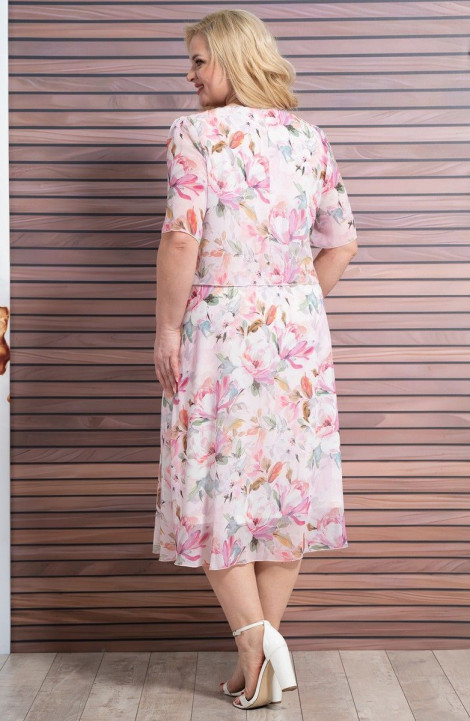 Шифоновое платье Alani Collection 1925 нежно-розовый/цветы