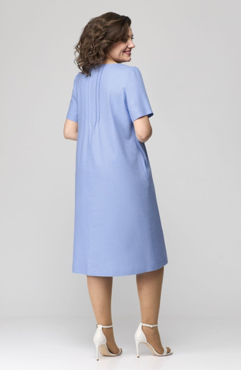 Льняное платье Мишель стиль 1115 голубой